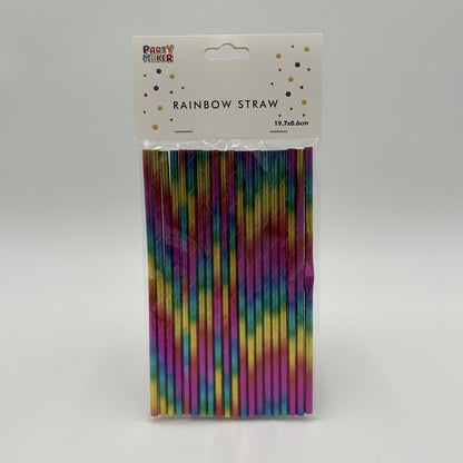 Rainbow Paper Straws 20pk image 0