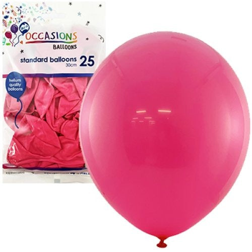 Standard 30cm Latex Balloons 25pk - Fuchsia image 0