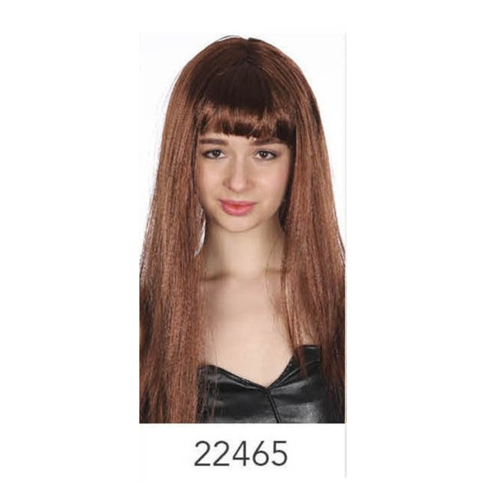 Long Wig with Fringe Dark Brown image 0