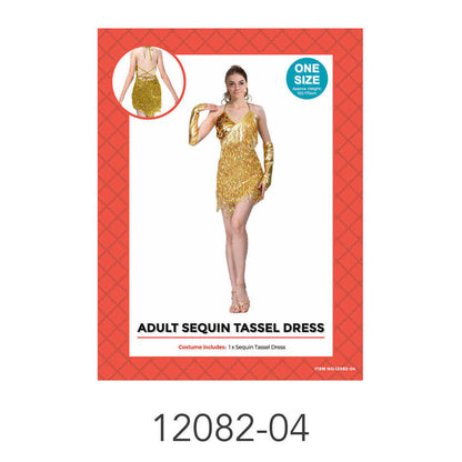 Sequin Tassel Dress (Gold) image 0
