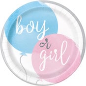 Gender Reveal Paper Plates 23cm (9") - 8pk image 0