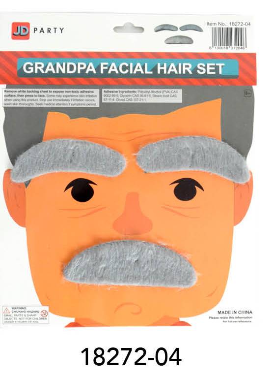 Grandpa Furry Eyebrows and moustache set image 0