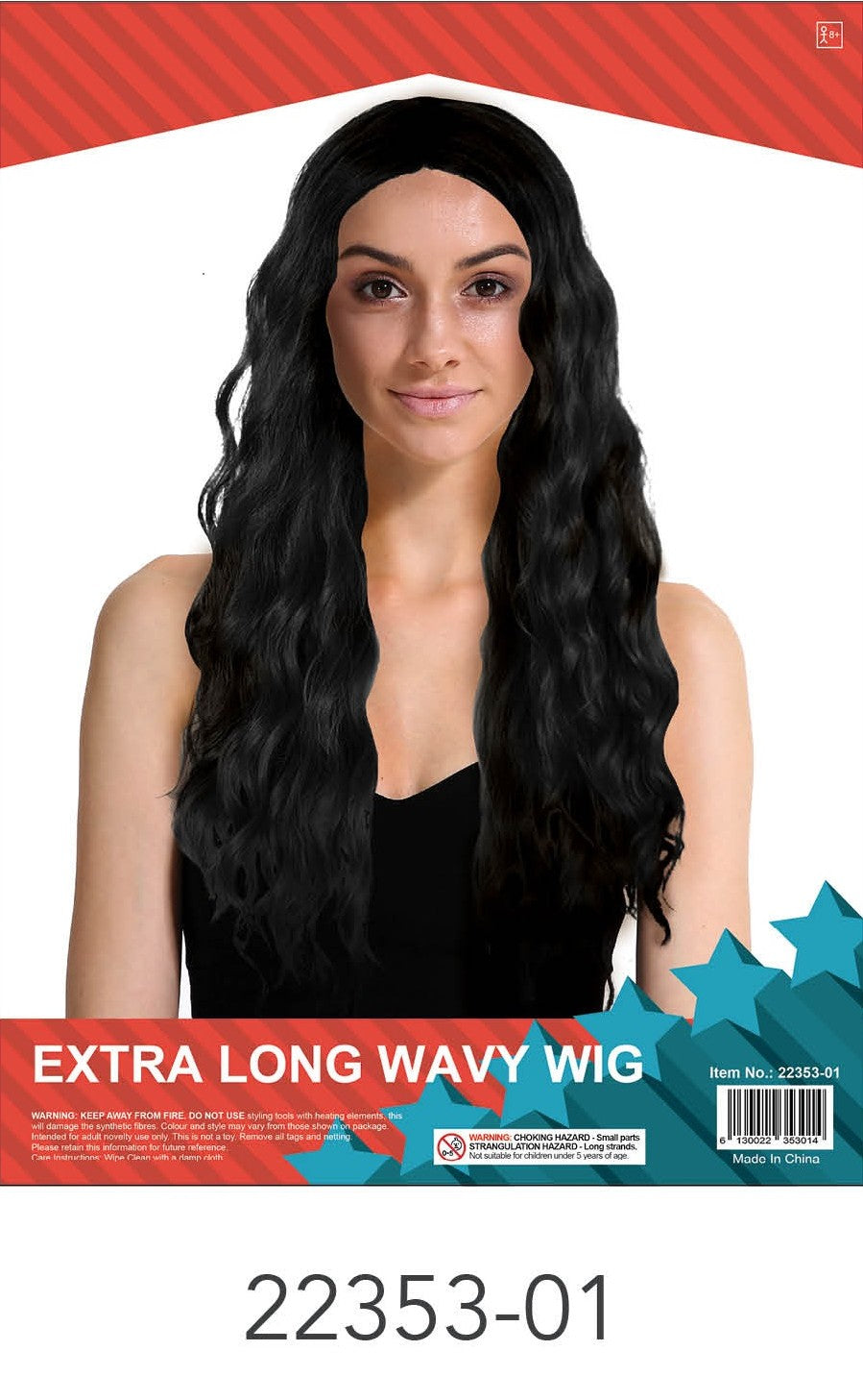 Long Wavy Middle Part Wig (Black) image 0