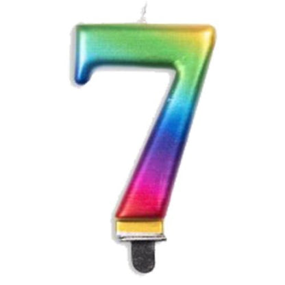 CANDLE NUMERAL JUMBO RAINBOW #7 image 0