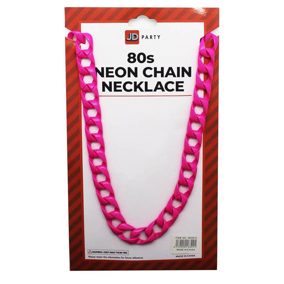 Neon 80s Chain Necklace (Pink) image 0
