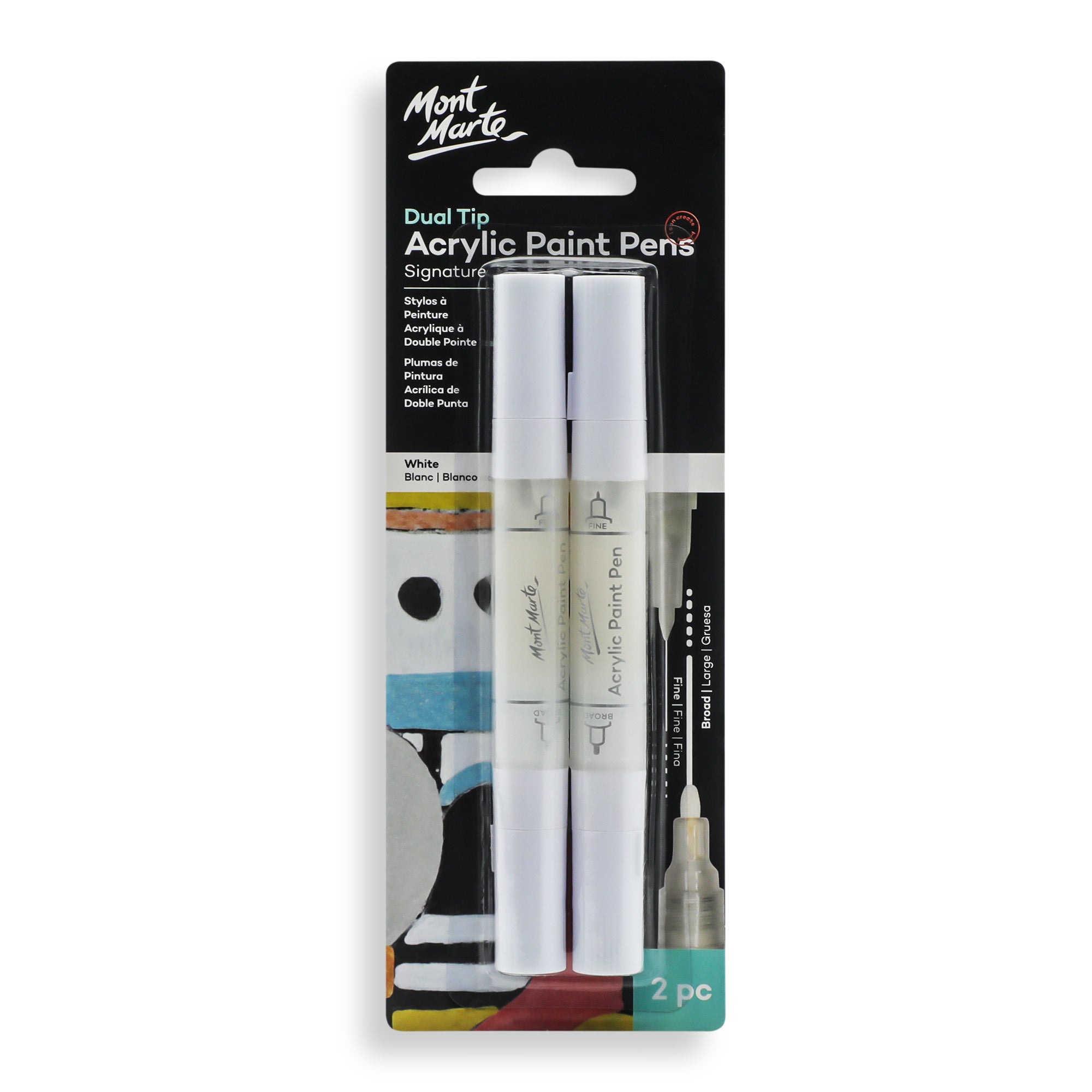 Acrylic Paint Pens Dual Tip White 2pc image 0
