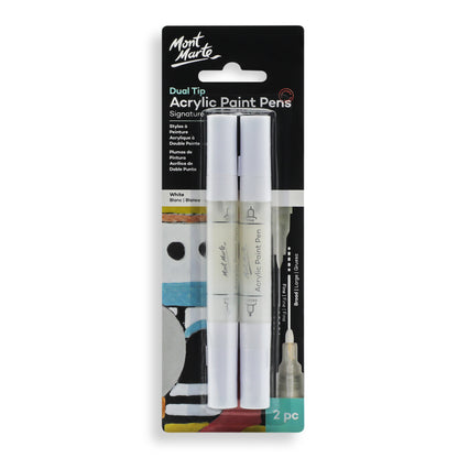 Acrylic Paint Pens Dual Tip White 2pc image 0