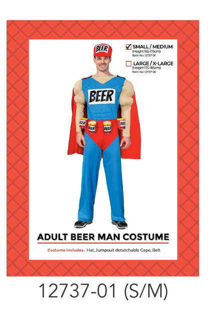 Adult Beer man Hero Costume S/M image 0