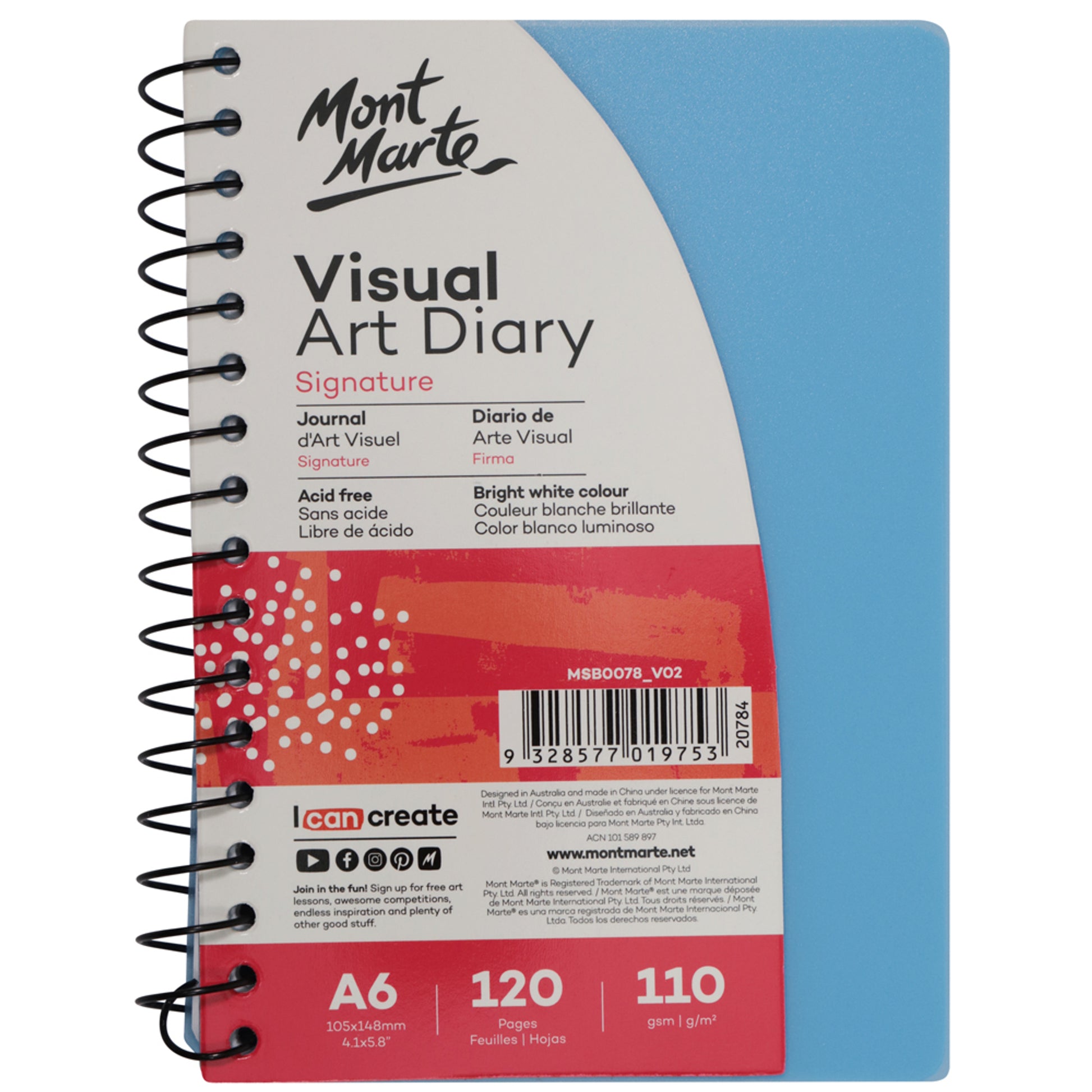 Visual Art Diary PP Coloured Cover A6 image 0