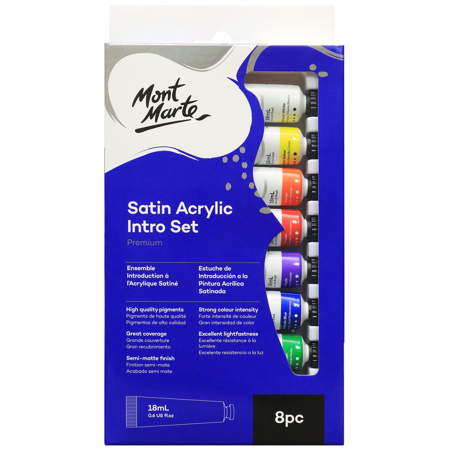 Satin Acrylic Paint Intro Set 8pc x 18ml image 0