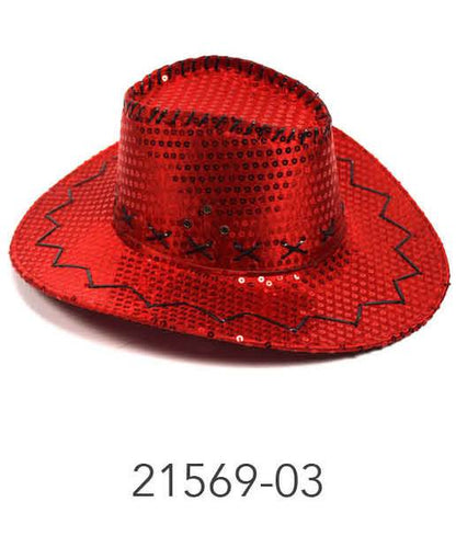 Sequin Cowboy Hat (Red) image 0