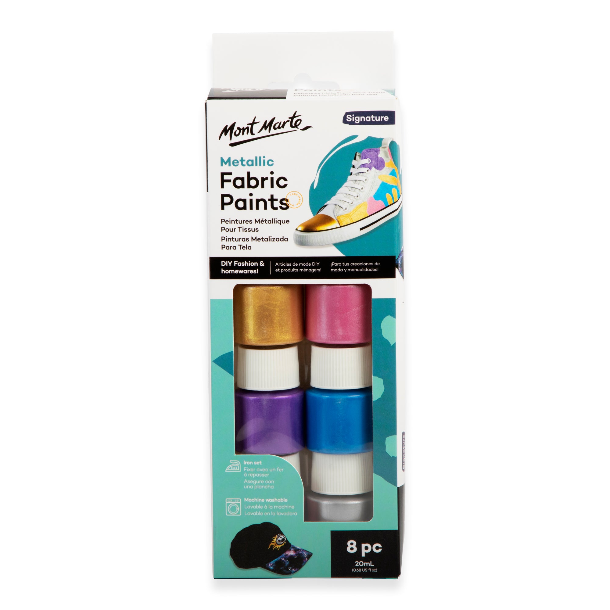 Metallic Fabric Paint Set 8pc x 20ml image 0