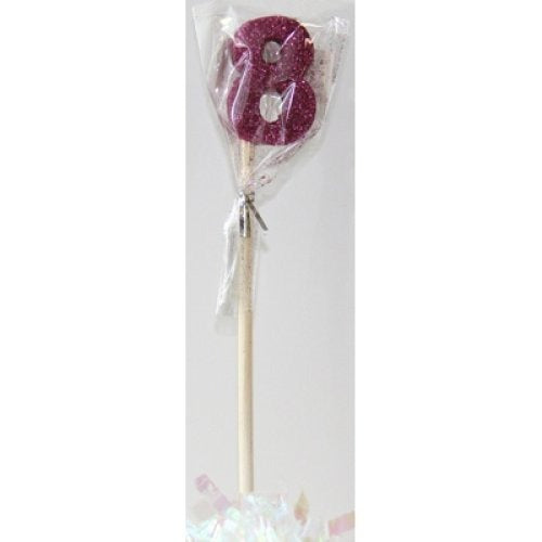 CANDLE PINK GLITTER LONG STICK #8 image 0