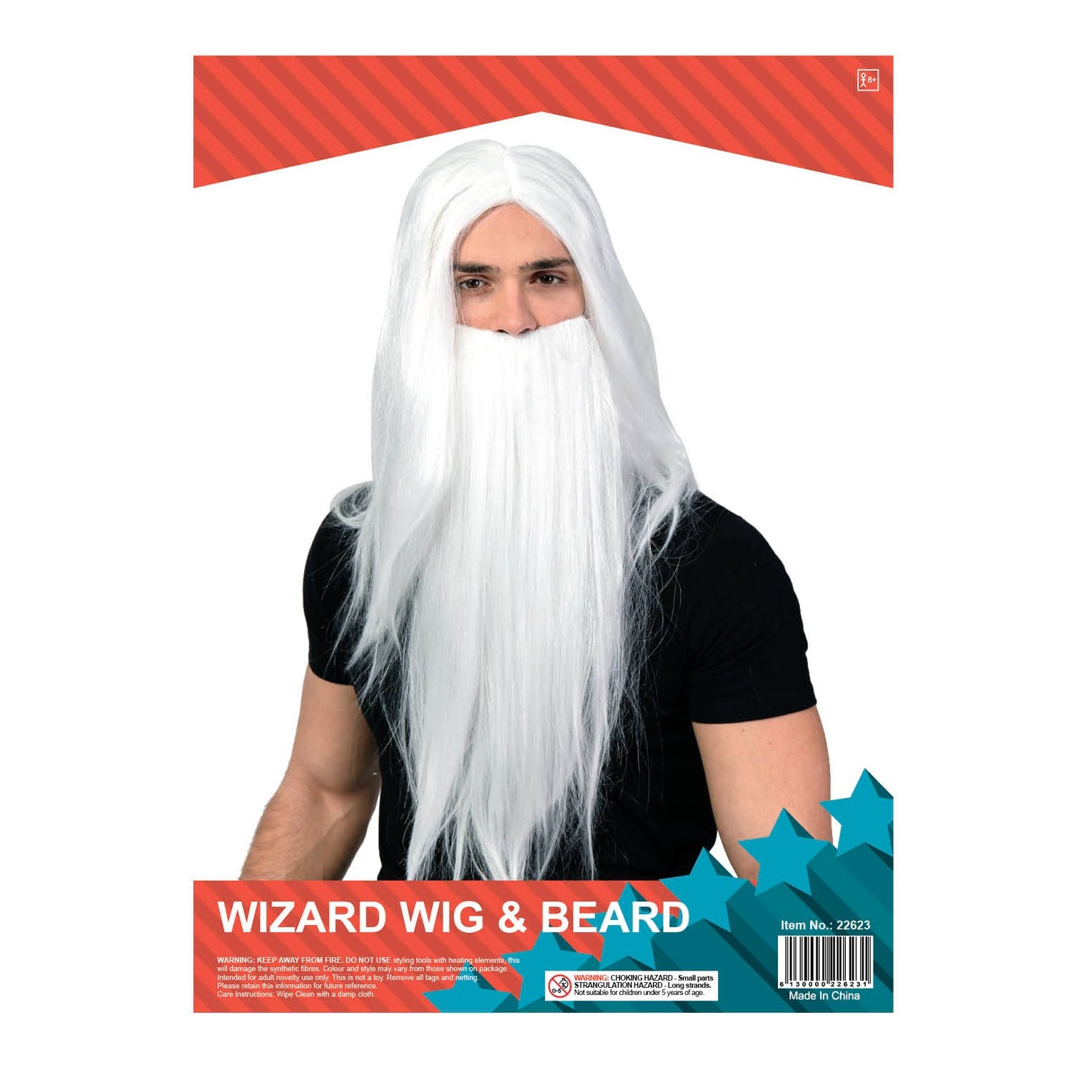 White Wizard Wig &amp; Beard Set image 0