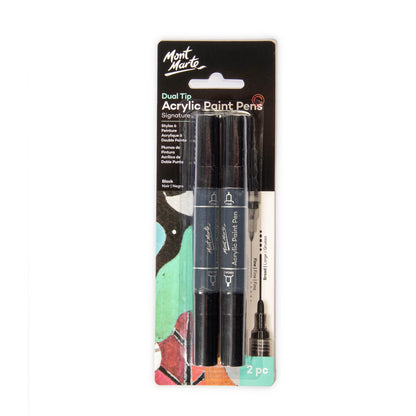 Acrylic Paint Pens Dual Tip Black 2pc image 0