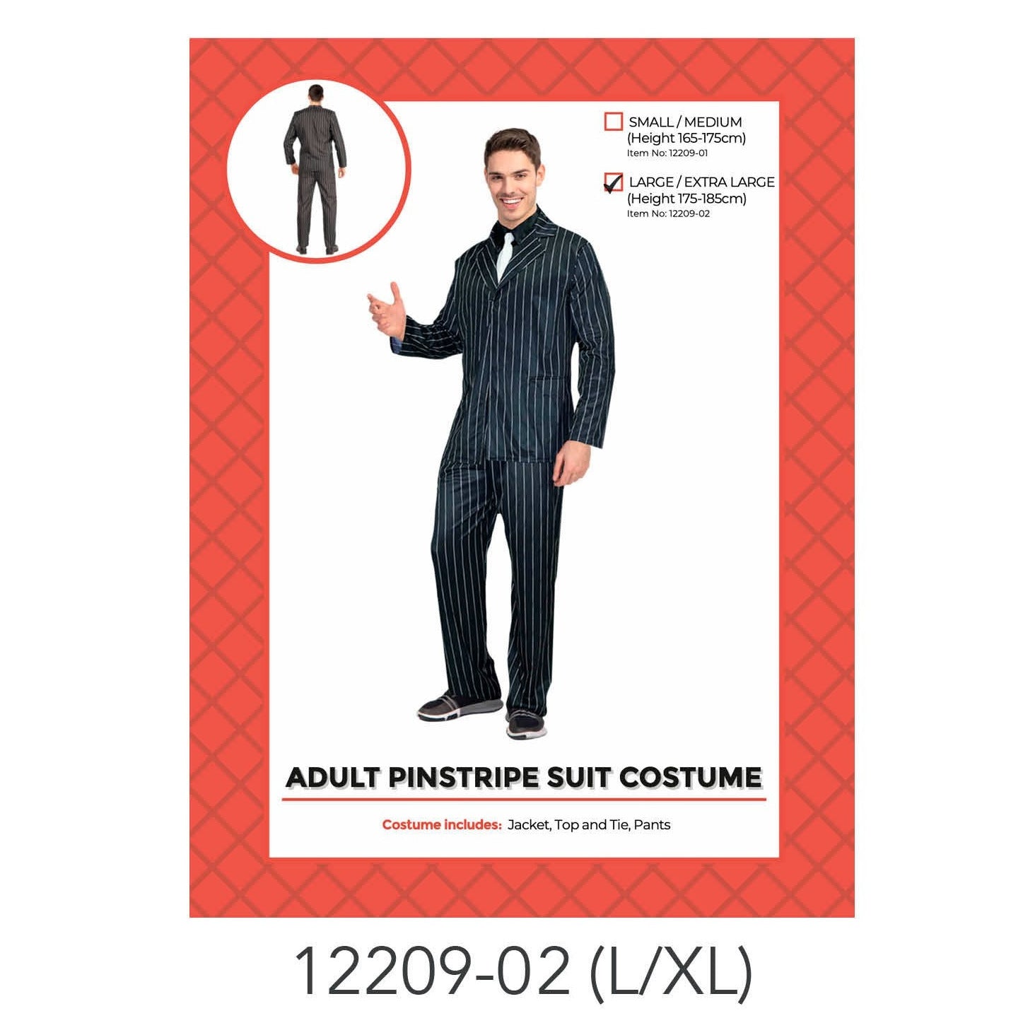 Adult Pinstripe Suit L/XL image 0