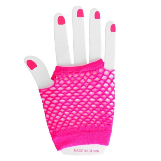 Fishnet Glove (Short) (Hot Pink) image 0