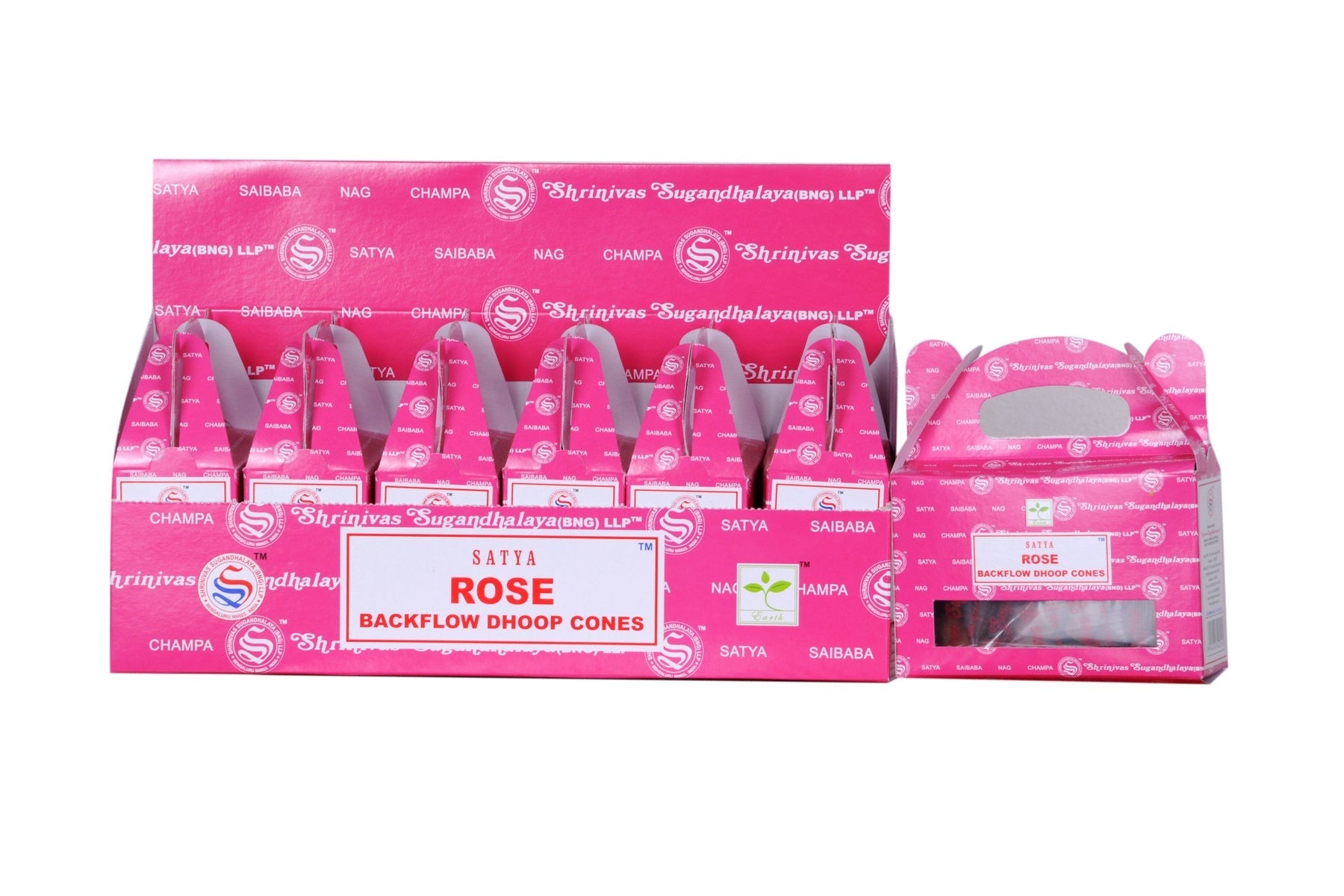Satya Rose Backflow Dhoop Cone 6 Pkts x 24 image 0
