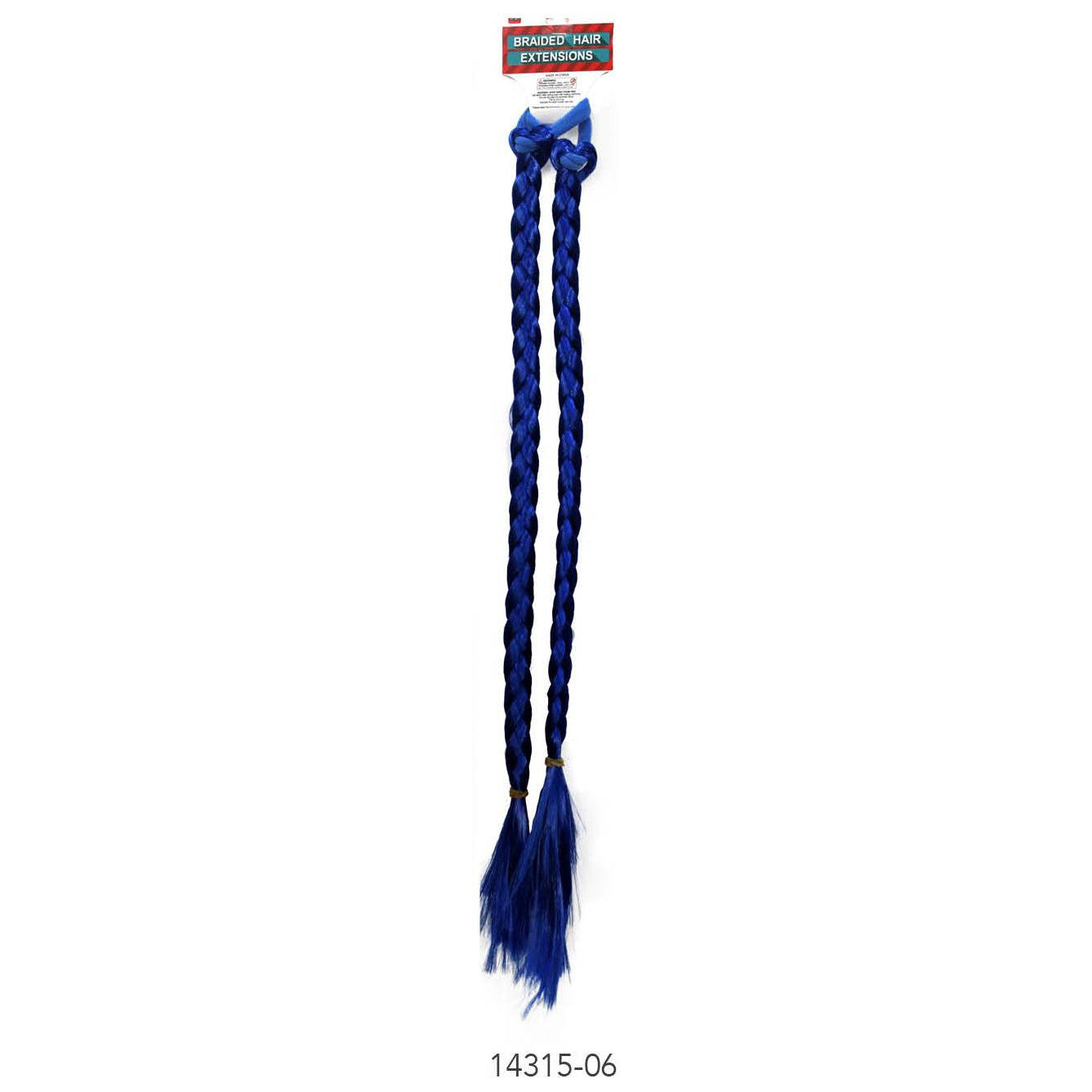 Long Coloured Braided Hair Extension (Blue) image 0