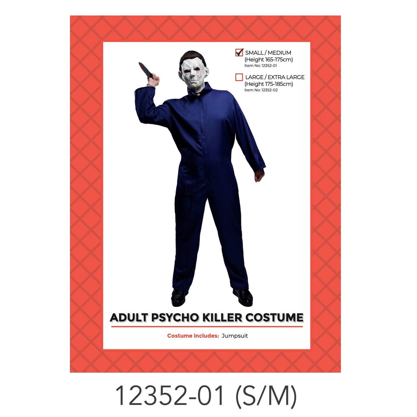 Adult Psycho Killer Navy Costume (S/M) image 0