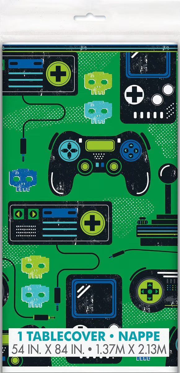 GAMER BIRTHDAY PLASTIC TABLE COVER 54X84" image 0