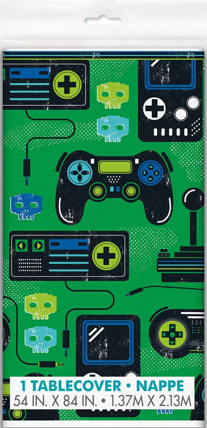 GAMER BIRTHDAY PLASTIC TABLE COVER 54X84" image 0