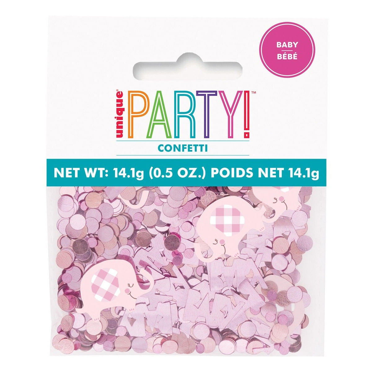 PINK FLORAL ELEPHANT CONFETTI .5oz image 0