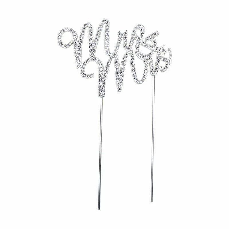 Silver Mr &Mrs cake topper image 0