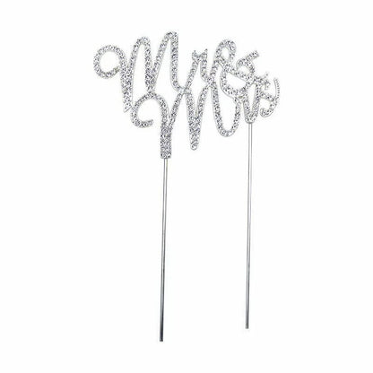 Silver Mr &Mrs cake topper image 0