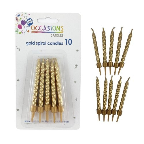 CANDLE B/DAY GOLD 10 WITH HOLDERS image 0