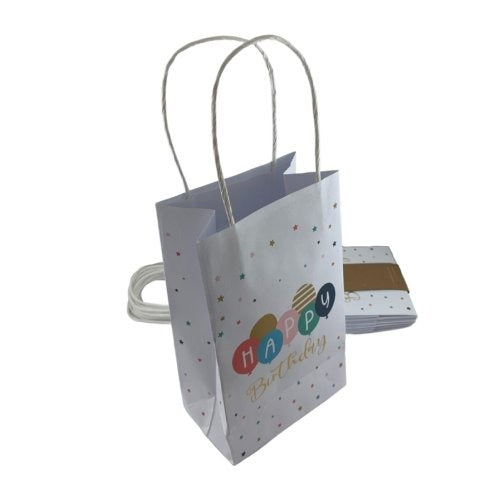 PAPER PARTYBAGS - BIRTHDAY BALLOONS 5pk image 0