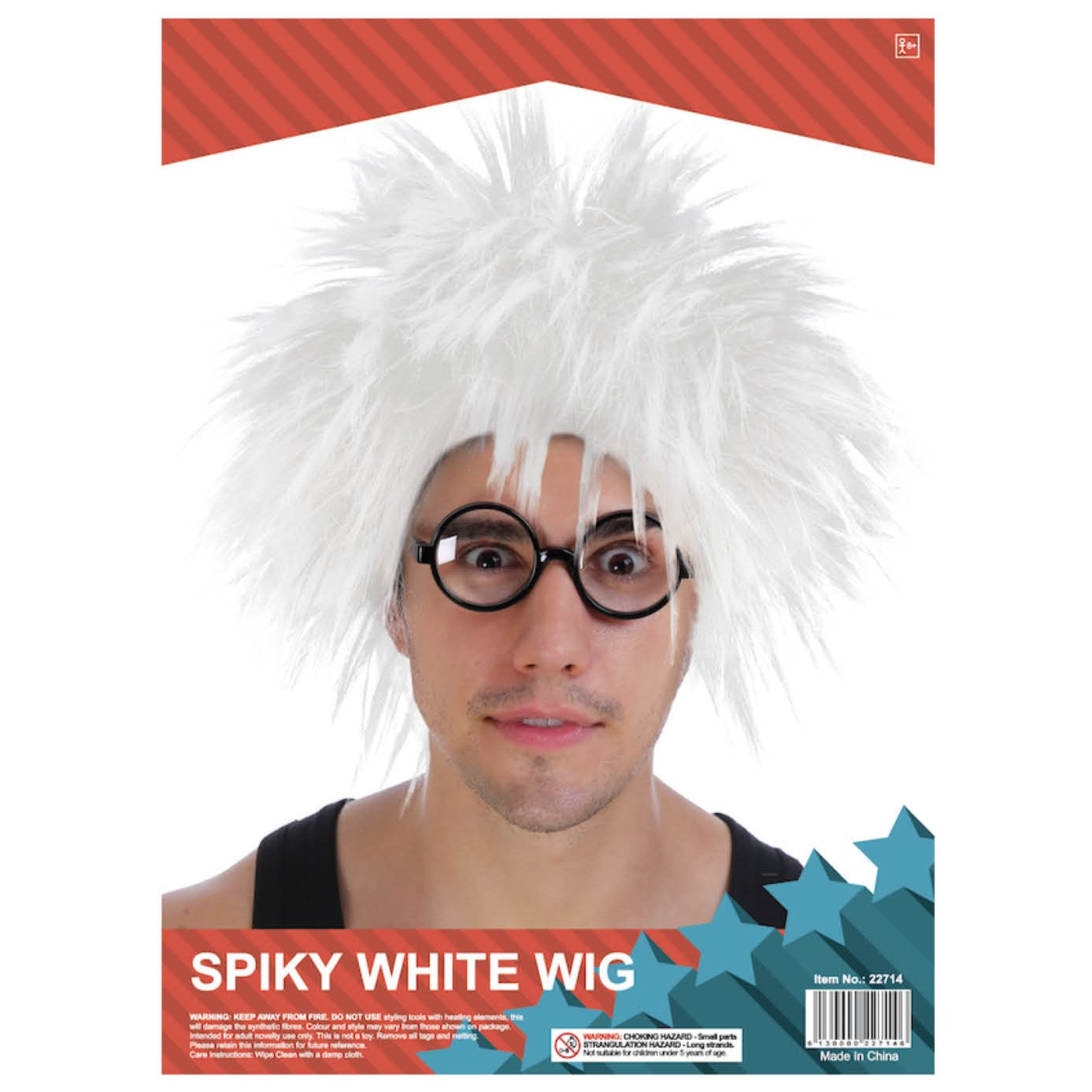 Men's Spiky Wig (White) image 0