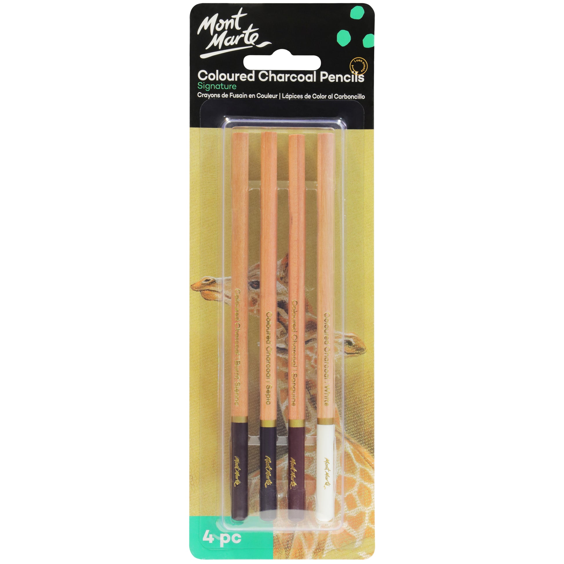 Coloured Charcoal Pencils 4pc image 0