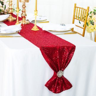 Red Sequin Table Runner - 1.8m image 0