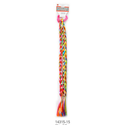 Long Coloured Braided Hair Extension (Rainbow) image 0