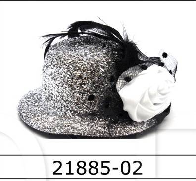 Small Glitter Hair Hat (Silver) image 0