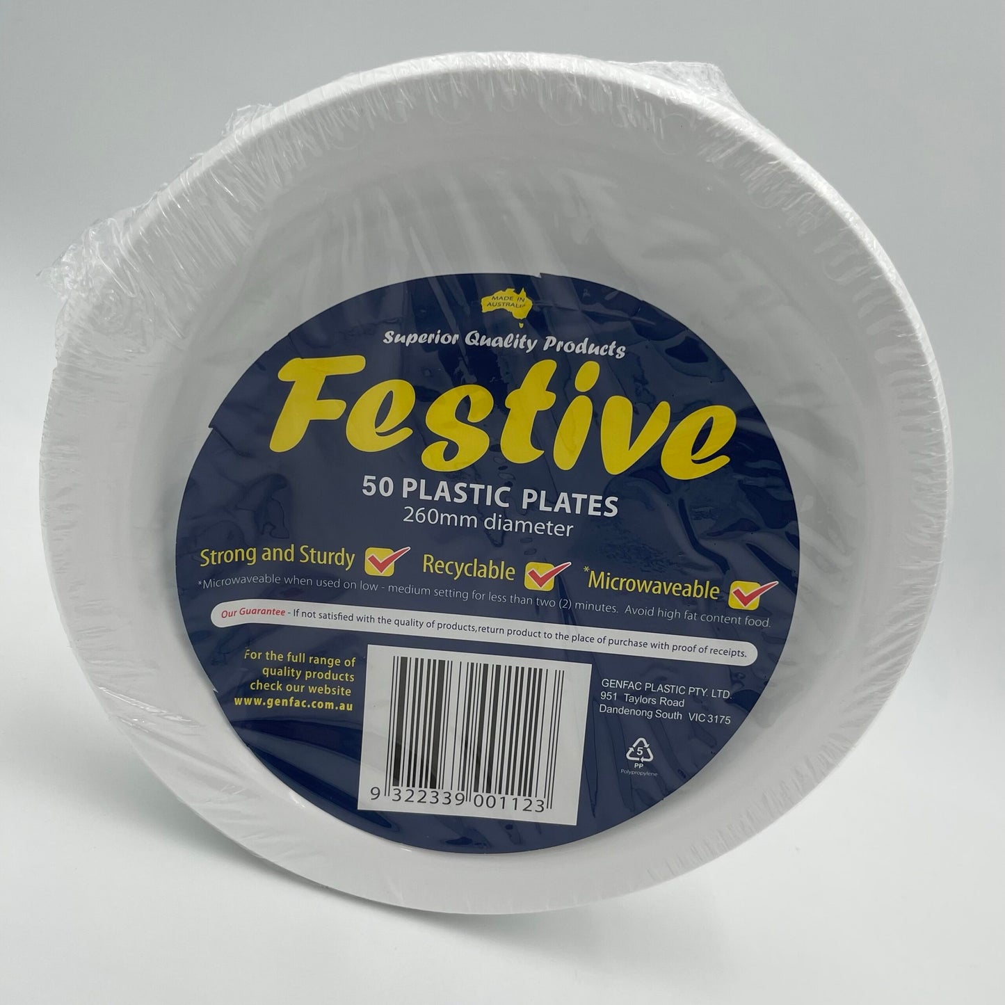 50 Pk White Plastic Luncheon Plates (180mm) image 0