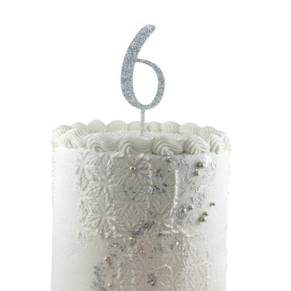 CAKE TOPPER GLITTER SILVER #6 image 0