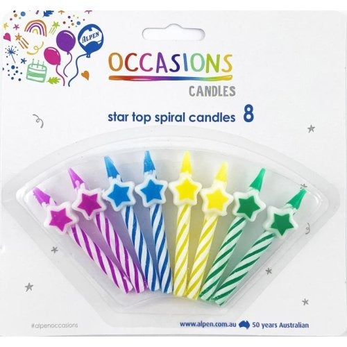 CANDLE STAR TOP SPIRAL 8pk image 0