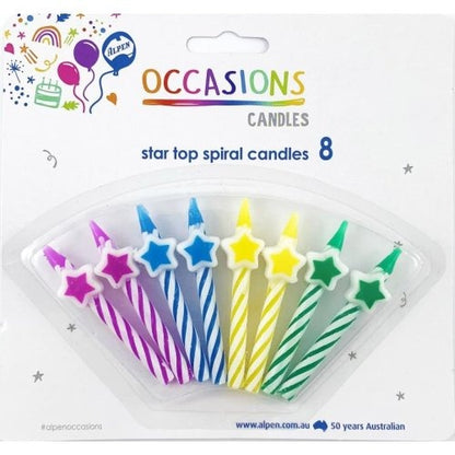 CANDLE STAR TOP SPIRAL 8pk image 0