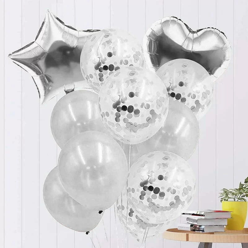 14 pc Balloon Set - Silver image 0