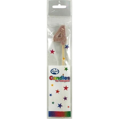CANDLE ROSEGOLD GLITTER LONG STICK #4 image 0