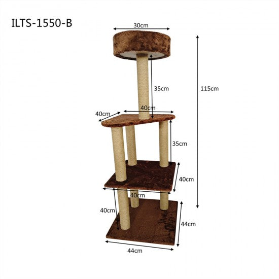 Purrfect Cat Pole Multi Level 44*44*115cm Brown image 0