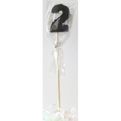 CANDLE BLACK GLITTER LONG STICK #2 image 0
