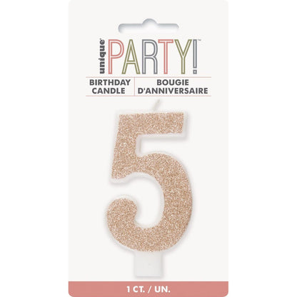 NUMERAL CANDLE 5 - ROSEGOLD image 0