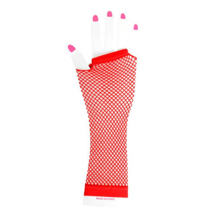 Fishnet Glove (Long) (Red) image 0