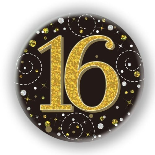Sparkling Fizz Black & Gold Badge 75mm #16 image 0