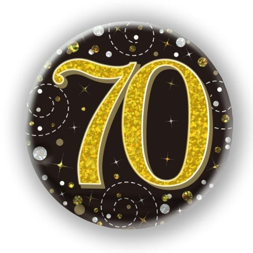 Sparkling Fizz Black & Gold Badge 75mm #70 image 0