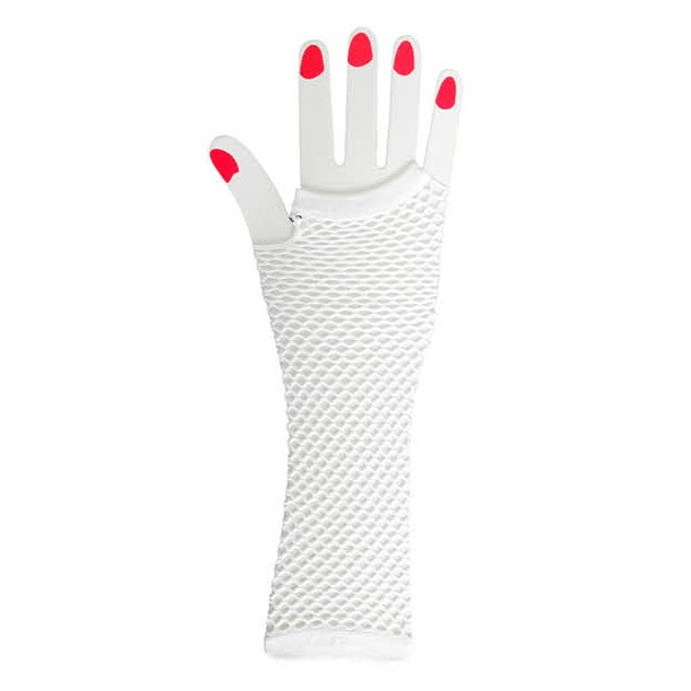 Fishnet Glove (Long) (White) image 0
