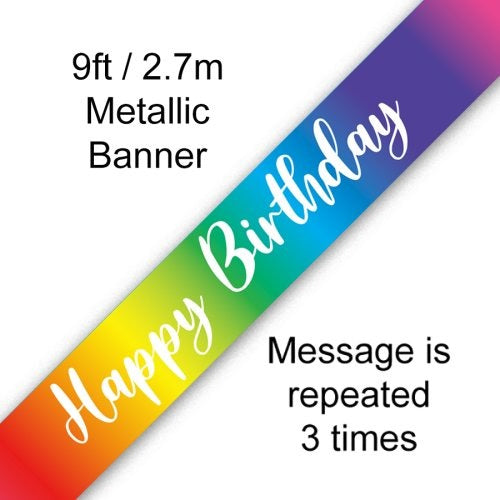 BANNER 2.7M RAINBOW BIRTHDAY image 0